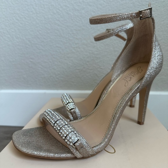 Jewel Badgley Mischka Ranya Light Gold Glitter  heel in size 8 - Picture 2 of 10